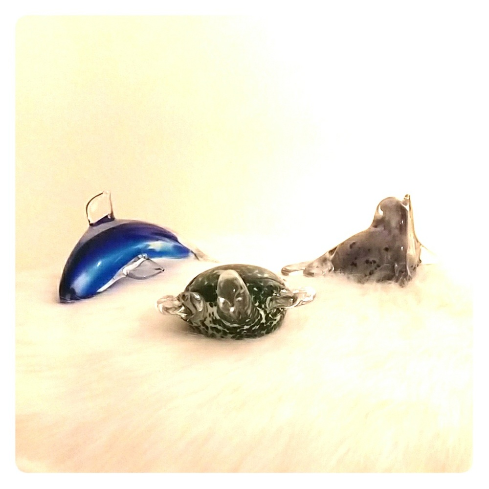 3 Glass Sea Animals